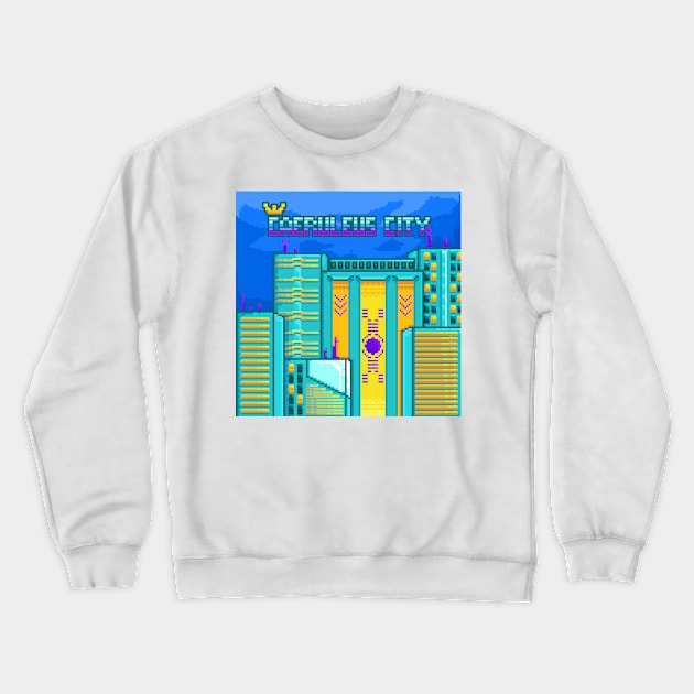 Caeruleus City Pixel Art Crewneck Sweatshirt by BLUESIDE